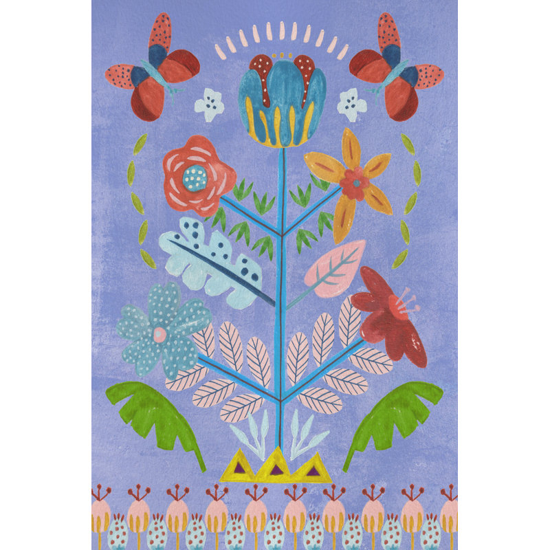 Embroidered Garden I - Wrapped Canvas Painting, 46 cm H x 30 cm W, Wrapped Canvas