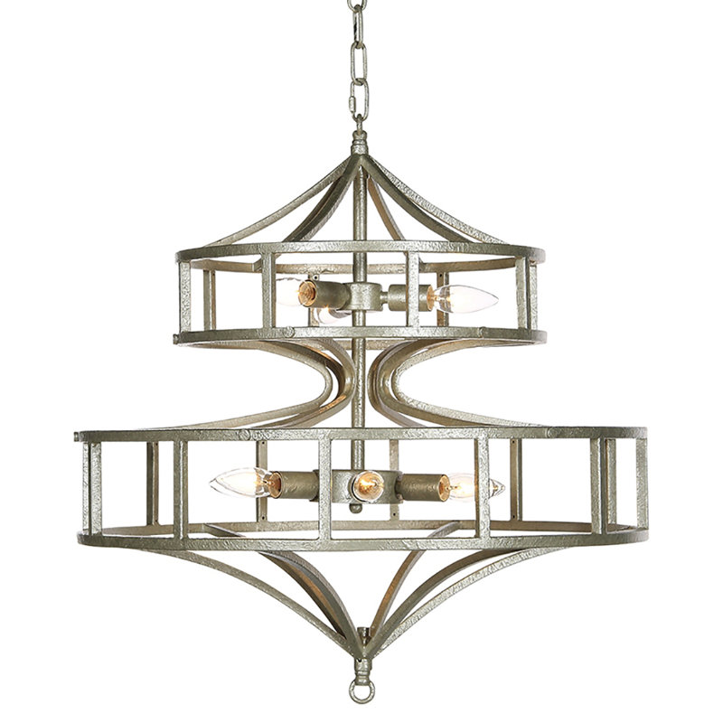 Lustre linéaire moderne Spoutnik à 9 lumières Phoenix, Blanc huître, 360 V