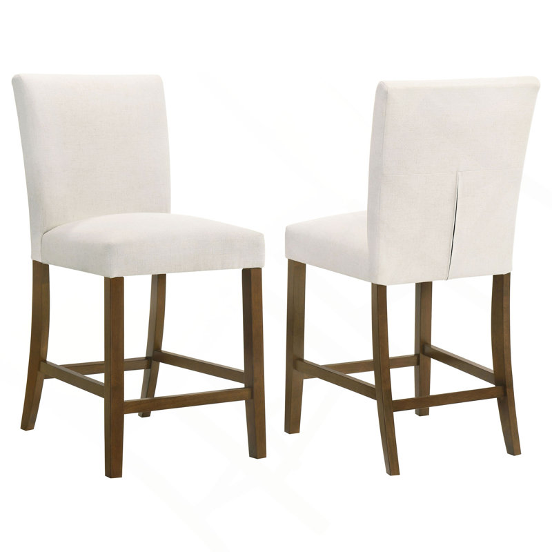 Ensemble de 2 chaises de comptoir, Beige et brun, Beige+Brown