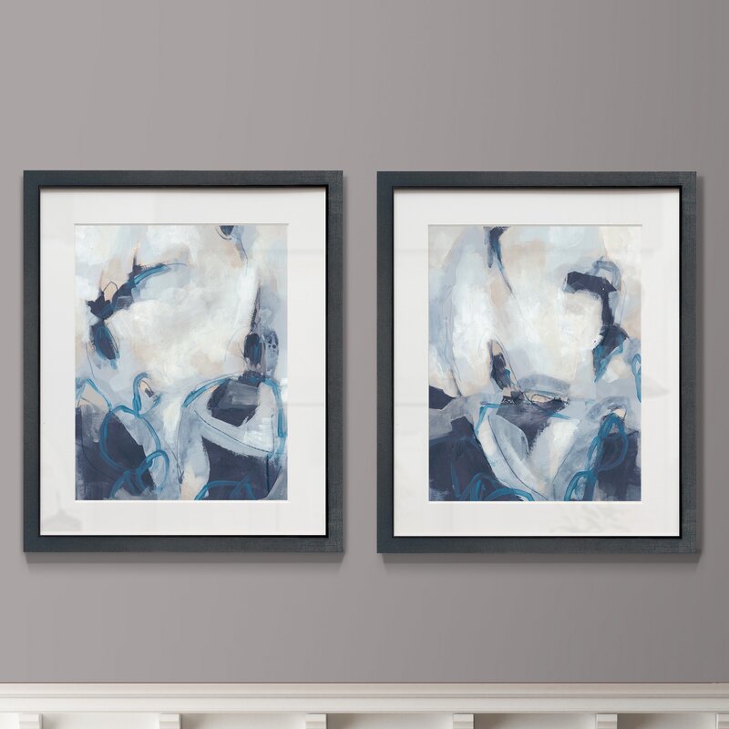 Latitude Run® Blue Process I Framed On Paper 2 Pieces Painting ...