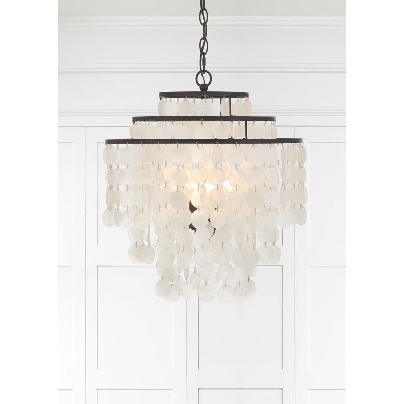 Brielle Capiz Shell 4 Light Bronze Chandelier