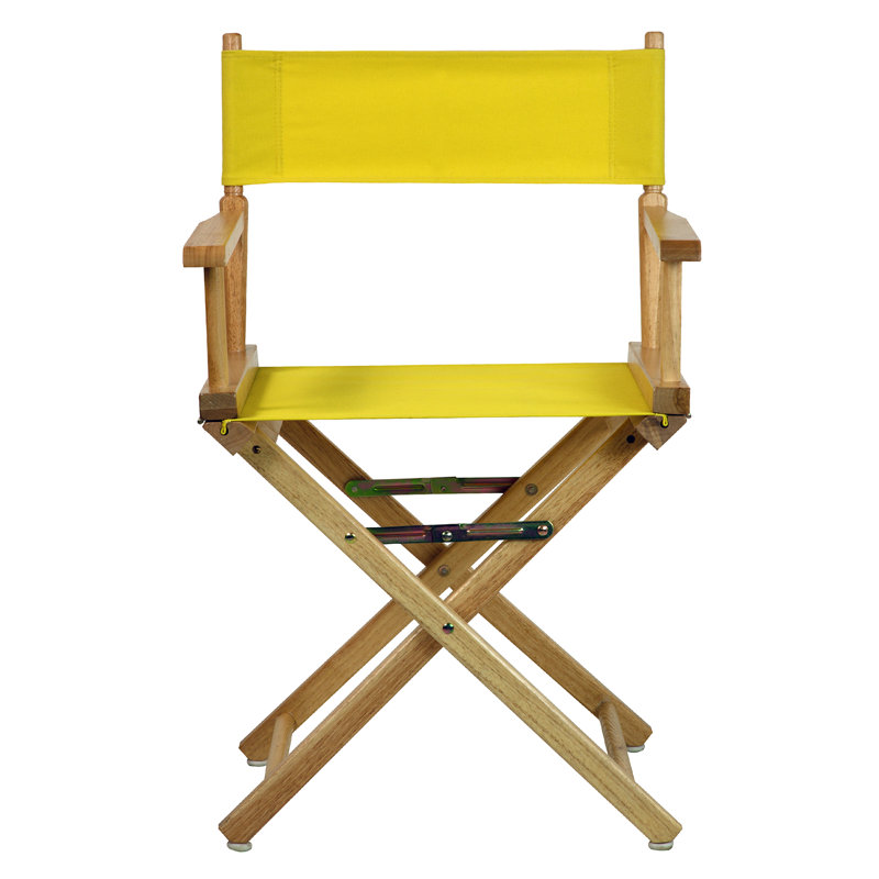Chaise de réalisateur pliante 18 po, Naturel, Jaune