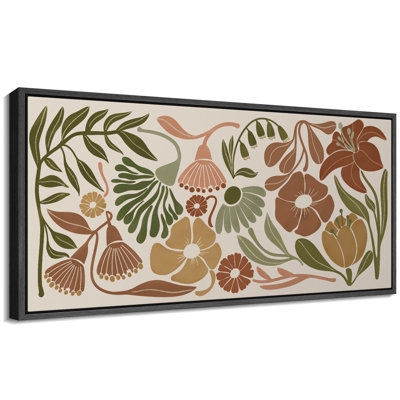 «Abstract Botanical Serene Meadow Abstract Pastel Floral», reproduction d'art sur toile