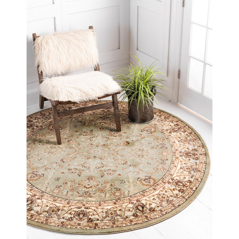 Tapis oriental vert clair Niles, Rond 7 pi 10 po