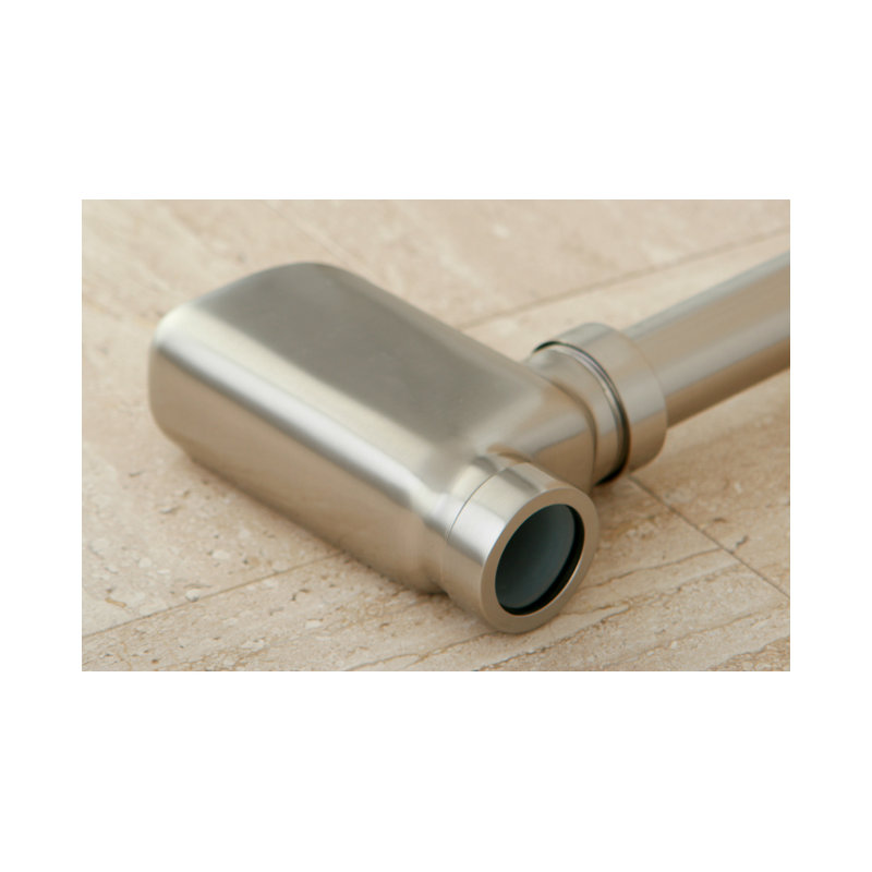 Kingston Brass Trimscape 1-1/4 Inch O.D. Brass Oval Bottle Trap, Brushed Nickel