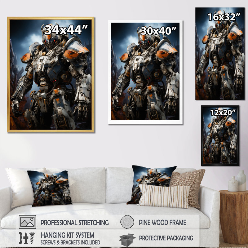 «Villian Transformer I», reproduction sur toile, H 40 po x l 30 po x P 1,5 po, Cadre flottant noir