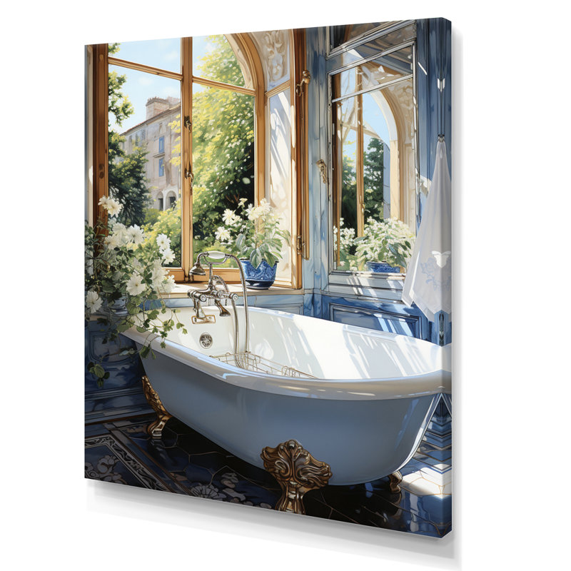 Ladaijah Bathroom Tranquil Reflections V - Art mural de salle de bain, H 20 po x l 12 po x P 1 po, Toile tendue