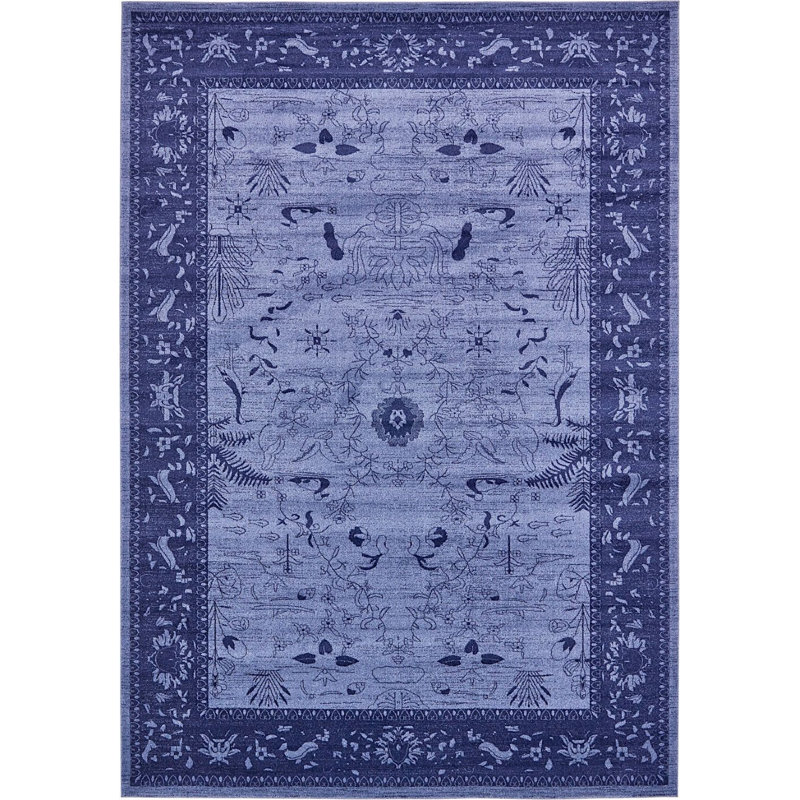 Tapis oriental bleu marine Amika, Rectangle 7 pi x 10 pi