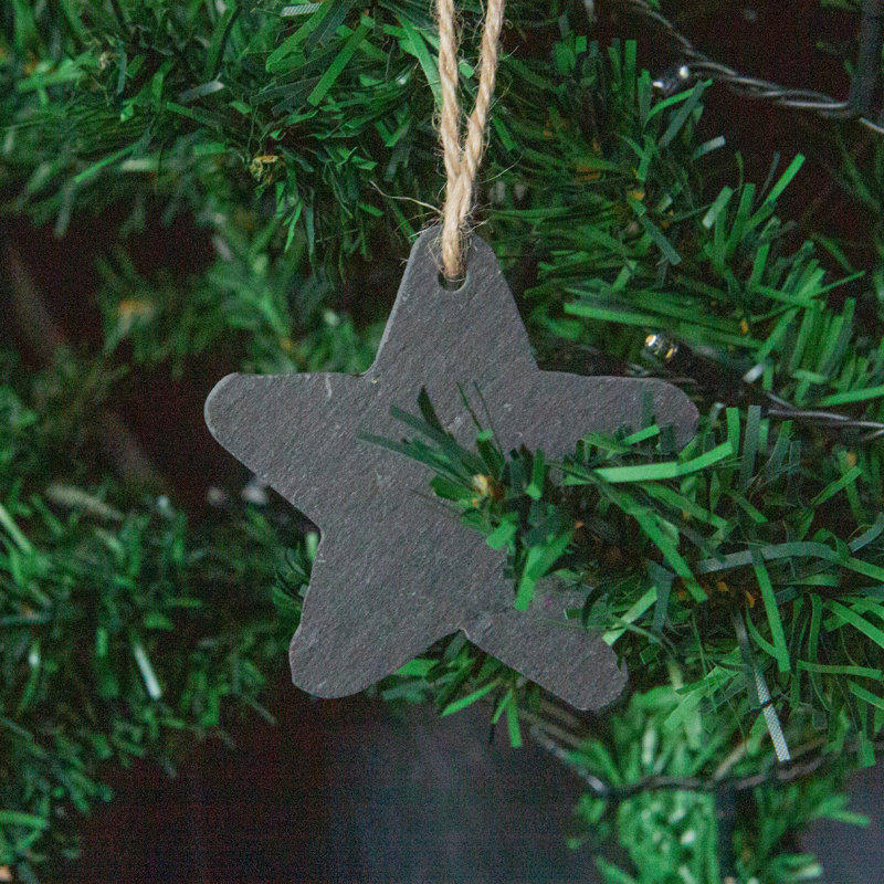 Nicola Spring - Slate Christmas Tree Decorations - 7 x 7.5cm - Star