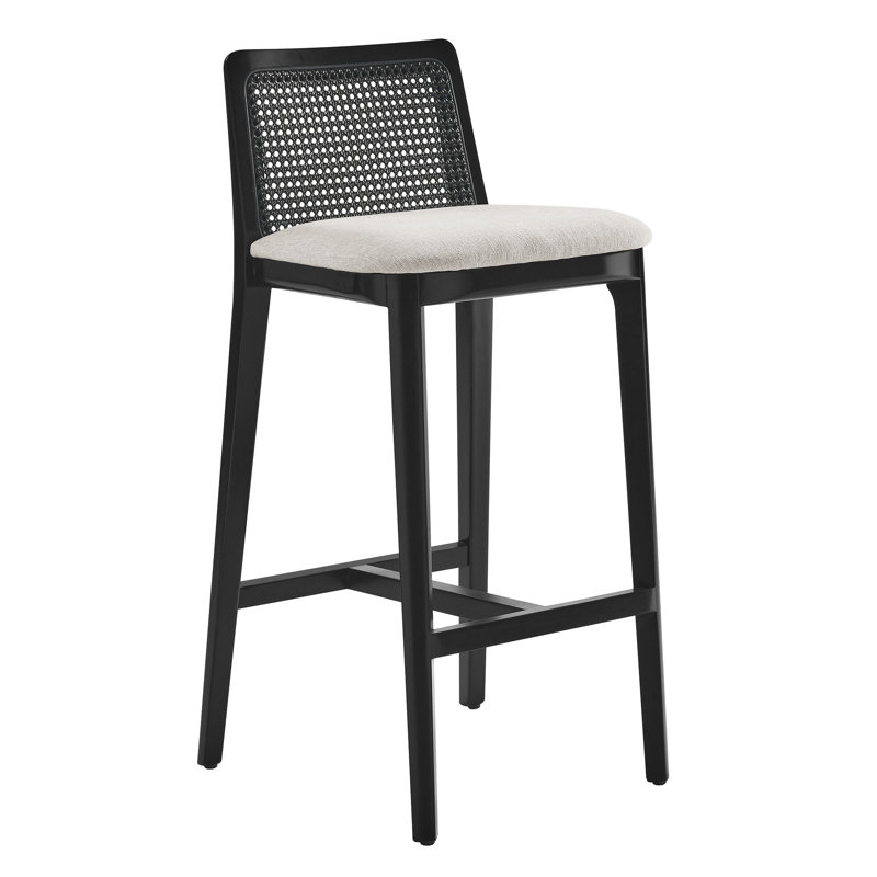 Tabouret de bar Monarch, Blanc / noir