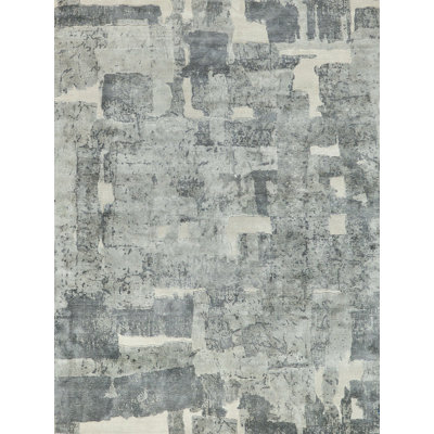 Papyrus Gray Wool/Bamboo Silk handloomed Area Rug