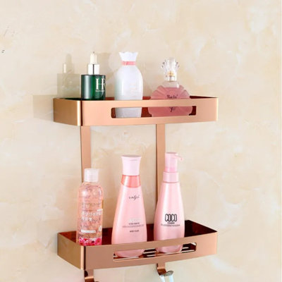 Support de douche en acier inoxydable - Panier à savon de coin mural à 2 niveaux