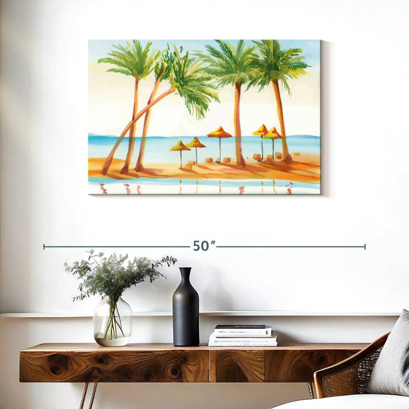 Gillard Beachside Palmiers, peinture, H 24 po x l 36 po