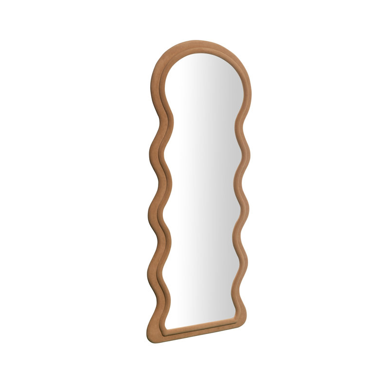 Codero Velvet 70" Floor Mirror, Cinnamon