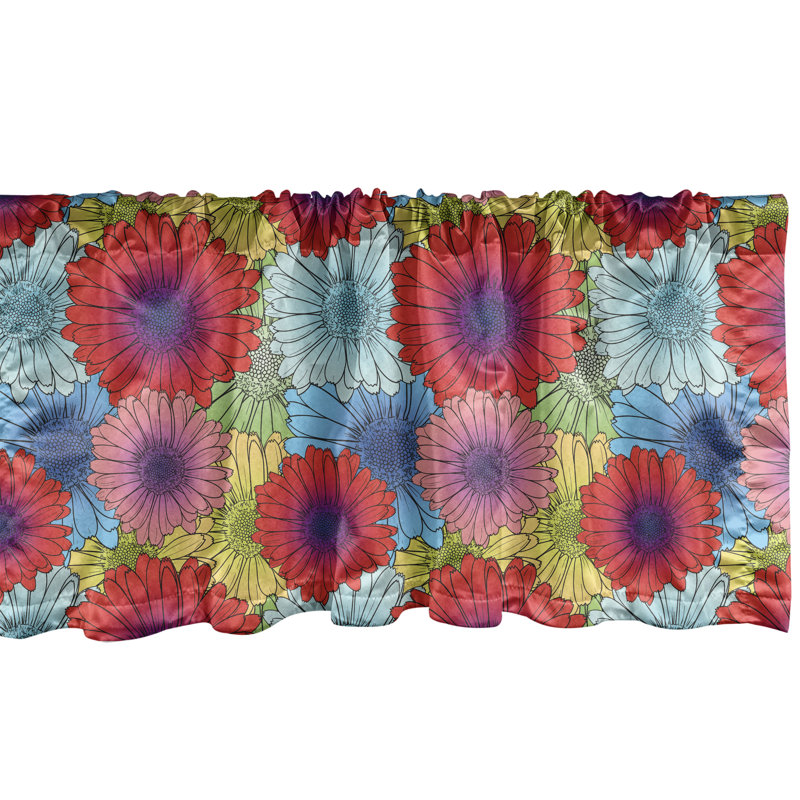 Multicolore cantonnière Ambesonne Gerbera, L 54 po x L 12 po