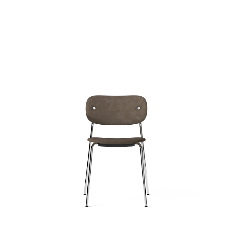 Co Upholstered Dining Chair, Bouclé 02 Acrylic, Chrome