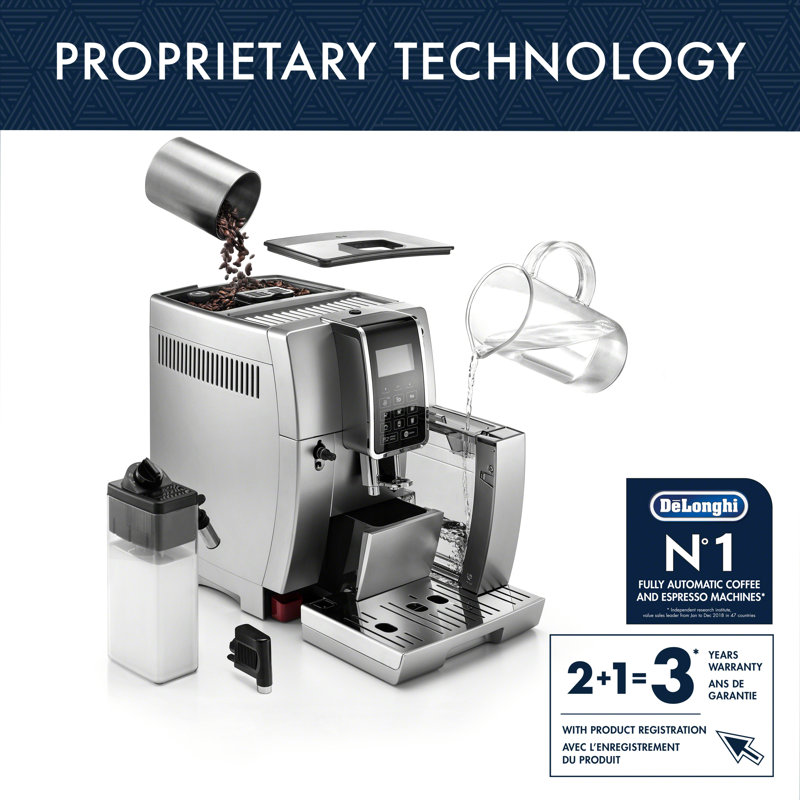 De'Longhi Dinamica with LatteCrema System and LCD Display, Silver