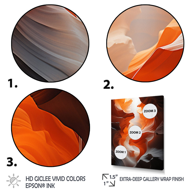 «Canyon Antelope Whirlwinds», reproduction d'art sur toile, H 32 po x l 24 po x P 1 po, Encadrement doré