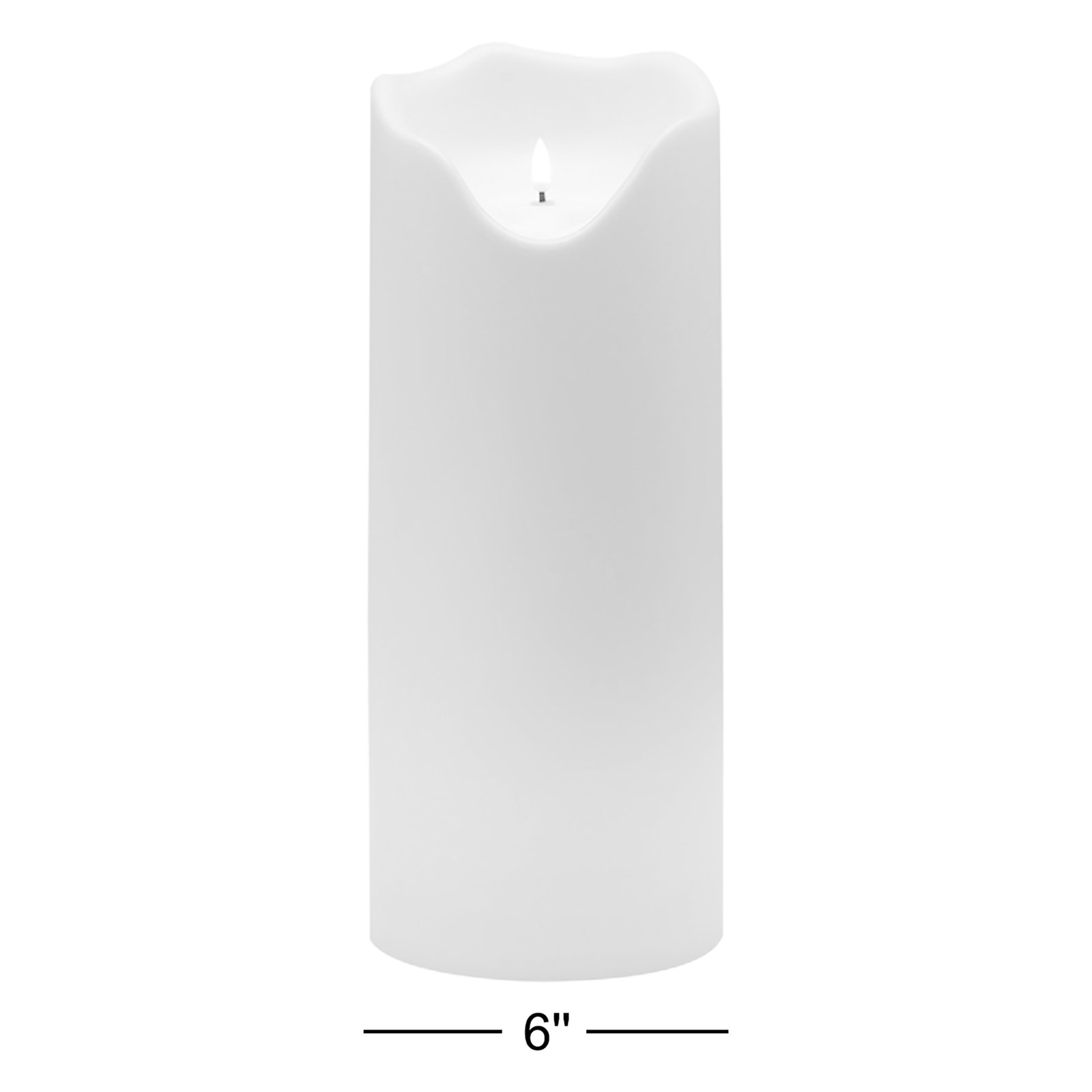White Flameless Outdoor Candle, Large 