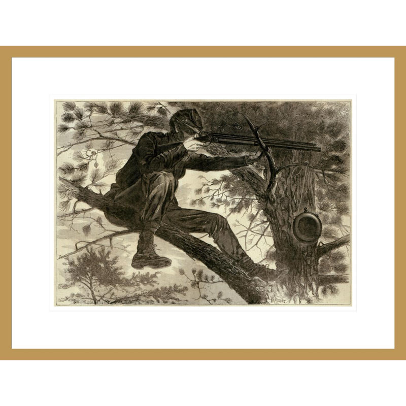 «The Army of the Potomac - A Sharp Shooter on Picket Duty» par Winslow Homer - Impression sur toile, H 16,87 po x l 21,75 po