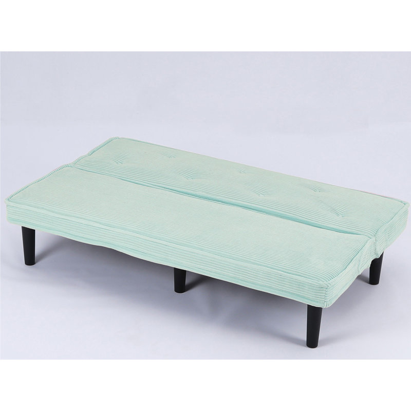 65" Armless Convertible Sofa, Green