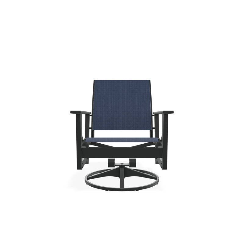 Wexler Outdoor Swivel Lounge Chair, Graphite, Collect Indigo