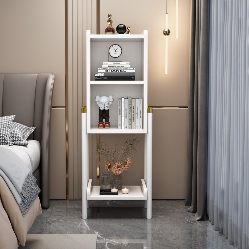 33cm W Solid + Manufactured Wood Bedside Table, White