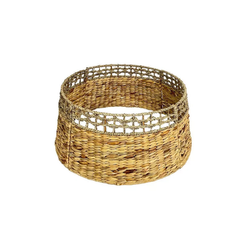 26in Christmas Tree Collar Natural Woven Tree Skirt Ring Accessory Holiday Decor
