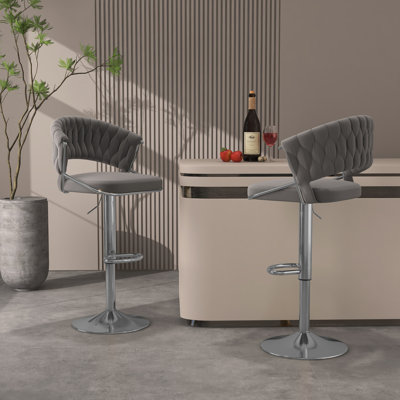 Christal Swivel Upholstered Adjustable Height Counter Stool