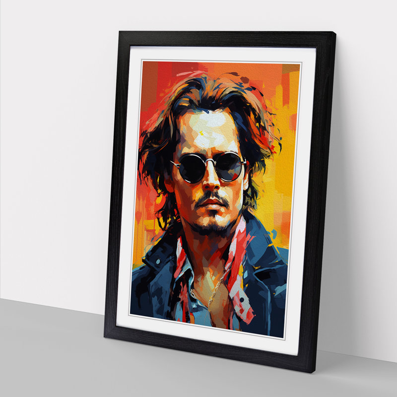 Johnny Depp Orphism - Framed Print, Black, 46cm H x 34cm W x 2cm D