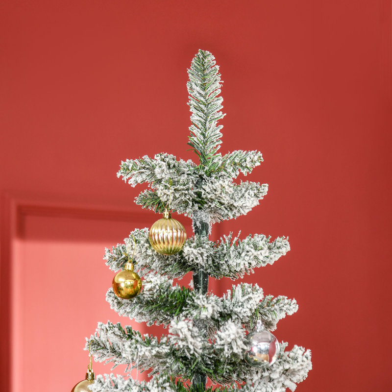 Arbre de Noël artificiel pin enneigé 7,5 pi avec branches réalistes