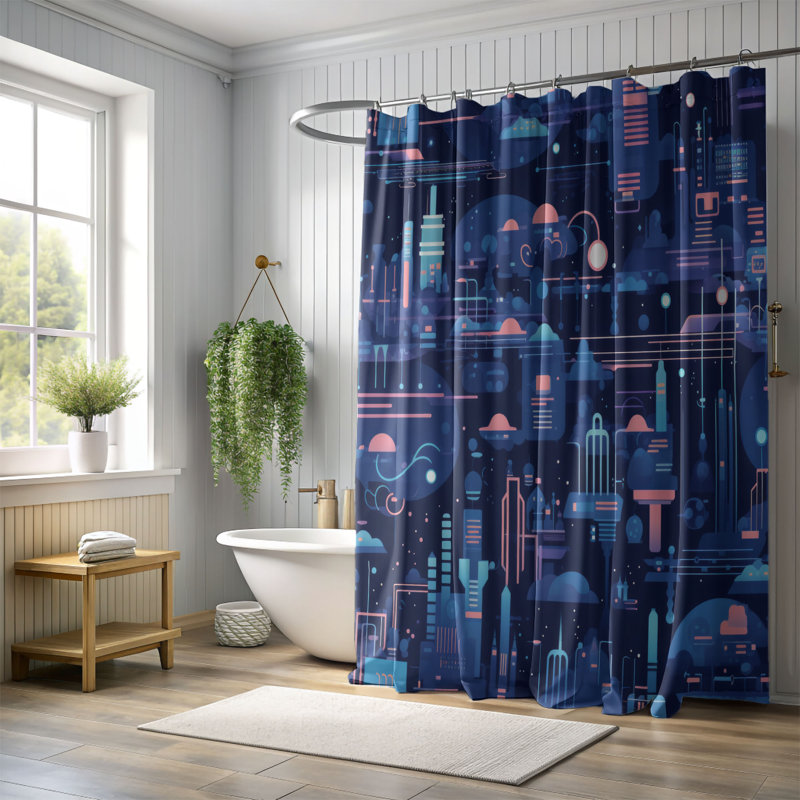 Rideau de douche Cyber Horizon - Premium, H 74 po x l 71 po