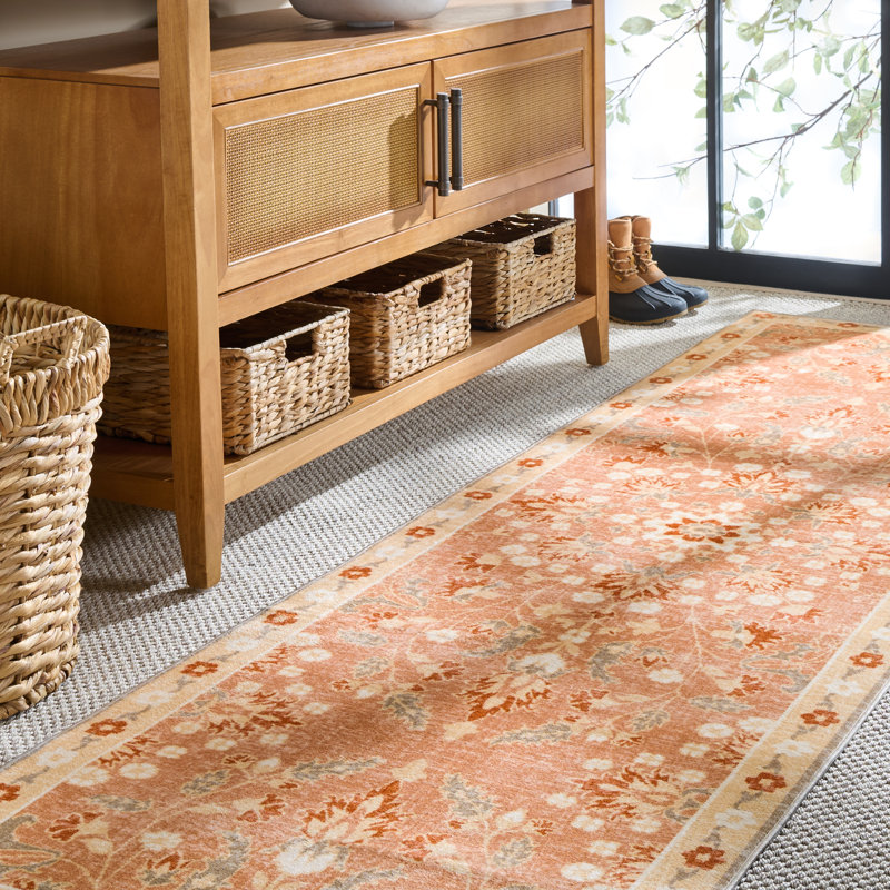 Tapis floral performance lavable en machine MSRW 184, Tapis de couloir 2 pi 6 po x 8 pi