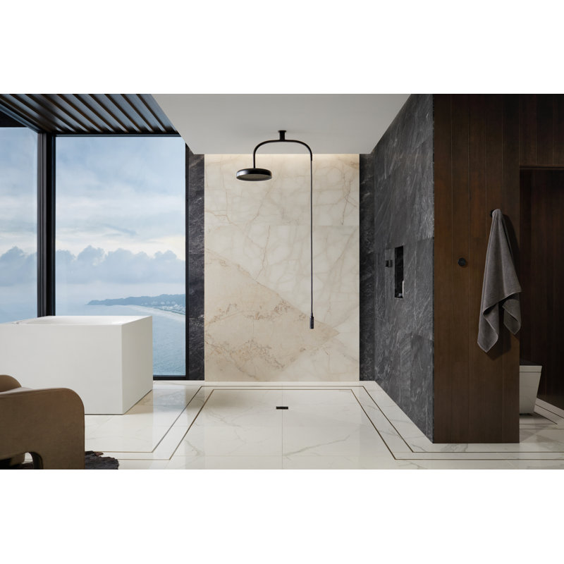 Statement Wand Surface Mount Handheld Shower Head, Matte Black