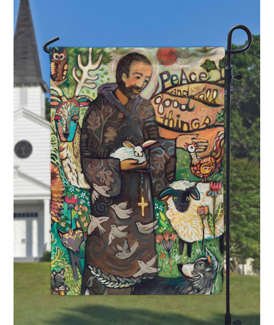 Onancock Saint Frances 2-Sided Nylon 18 x 13 in. Garden Flag Arlmont & Co.