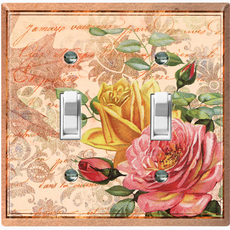 Patterned 2 - Gang Toggle Light Switch Standard Wall Plate