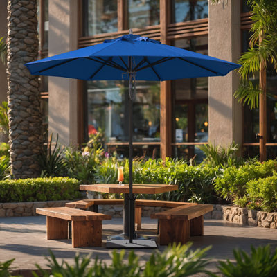 Parasol en aluminium noir 9 pi