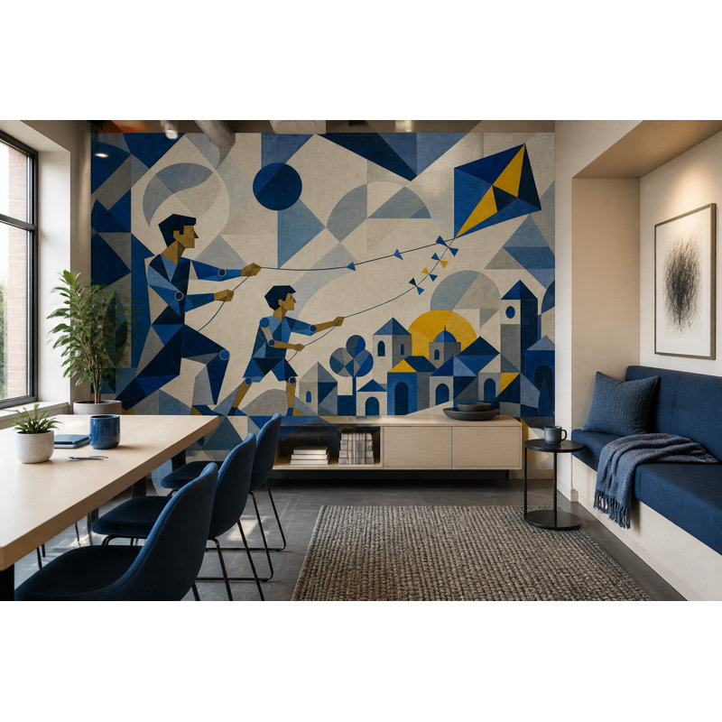Décoration murale amovible Mid Mid Century, 100 po x 96 po, Non tissé