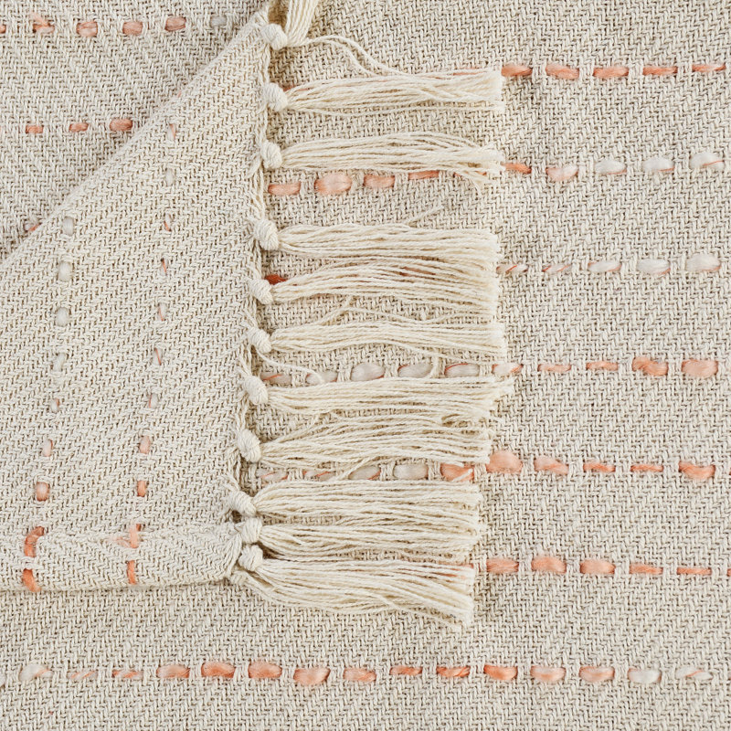 Handwoven Cotton Blend Striped Reversible Throw Blanket