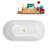 59" Streamline Soaking Glossy White Freestanding Tub and Tray With Internal Drain-101413189