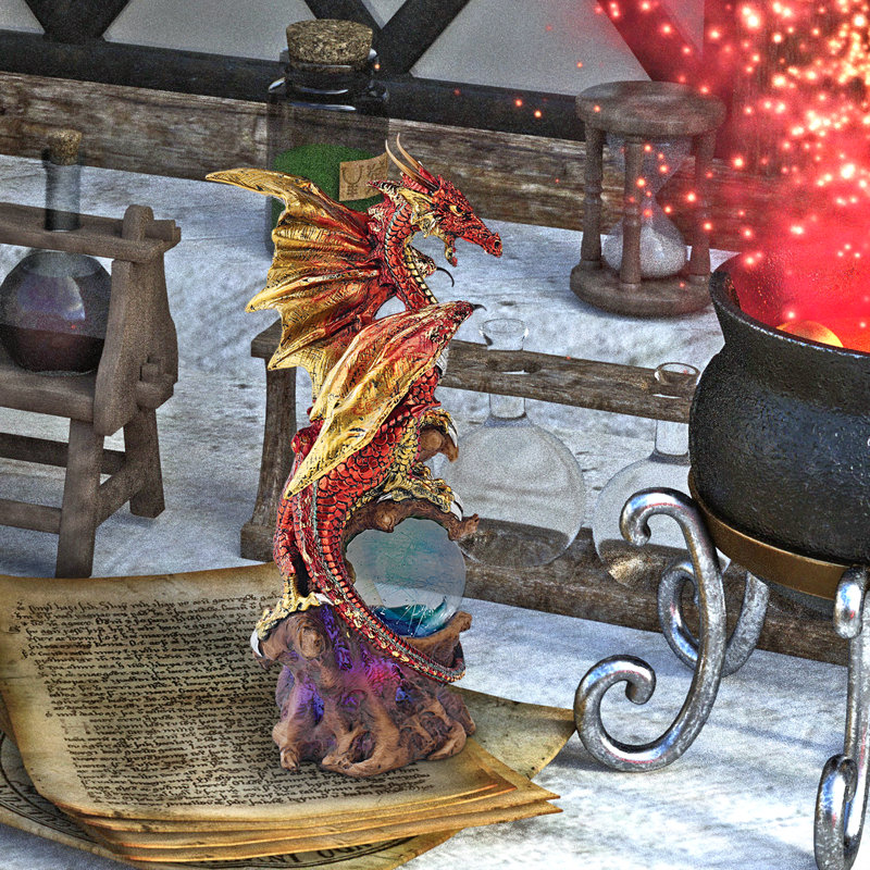 Dragon Defender of Life Source Orb Figurine