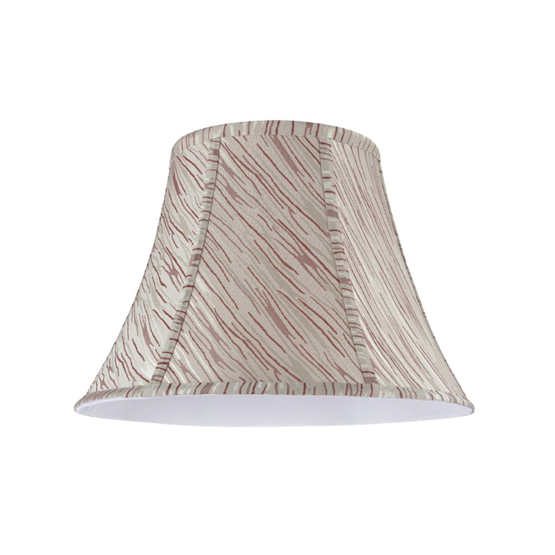 Abat-jour cloche en tissu texturé H 9,5 po (araignée) en gris/rouge
