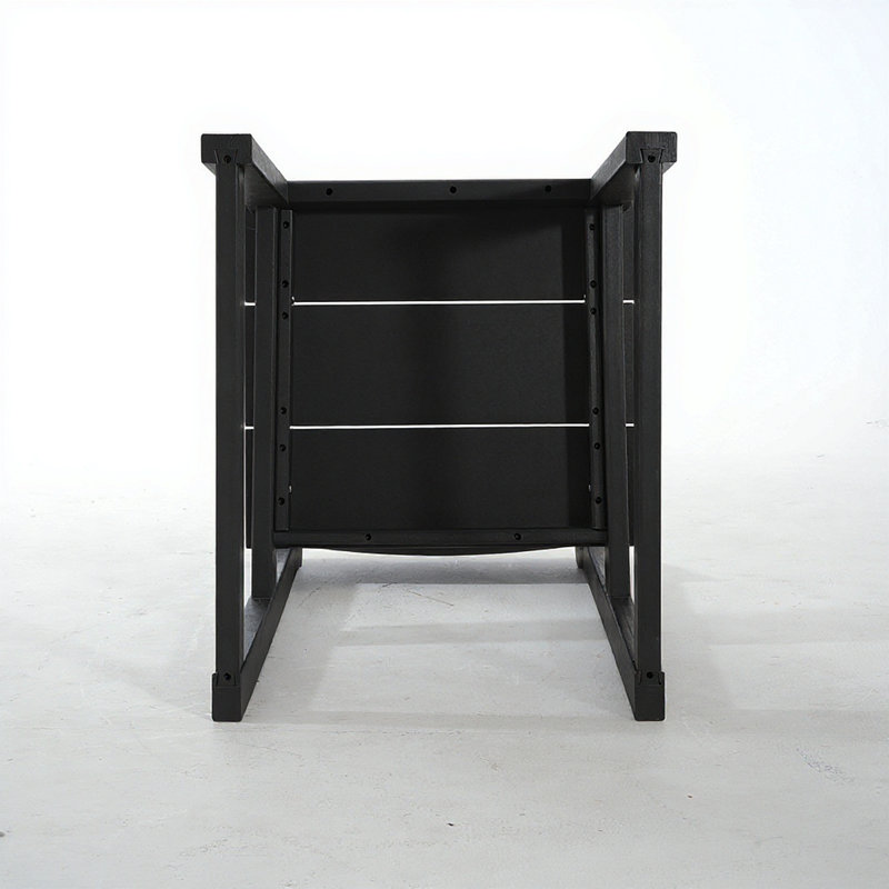 Ensemble de 2 chaises noires en PEHD pour l'extérieur et le jardin, Noir