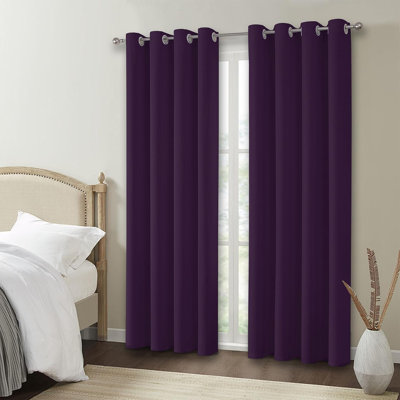 W46 x L54 Inch Eyelet Blackout Curtains, 54 Inch Drop Thermal Insulated Light Blocking Short Window Drapes