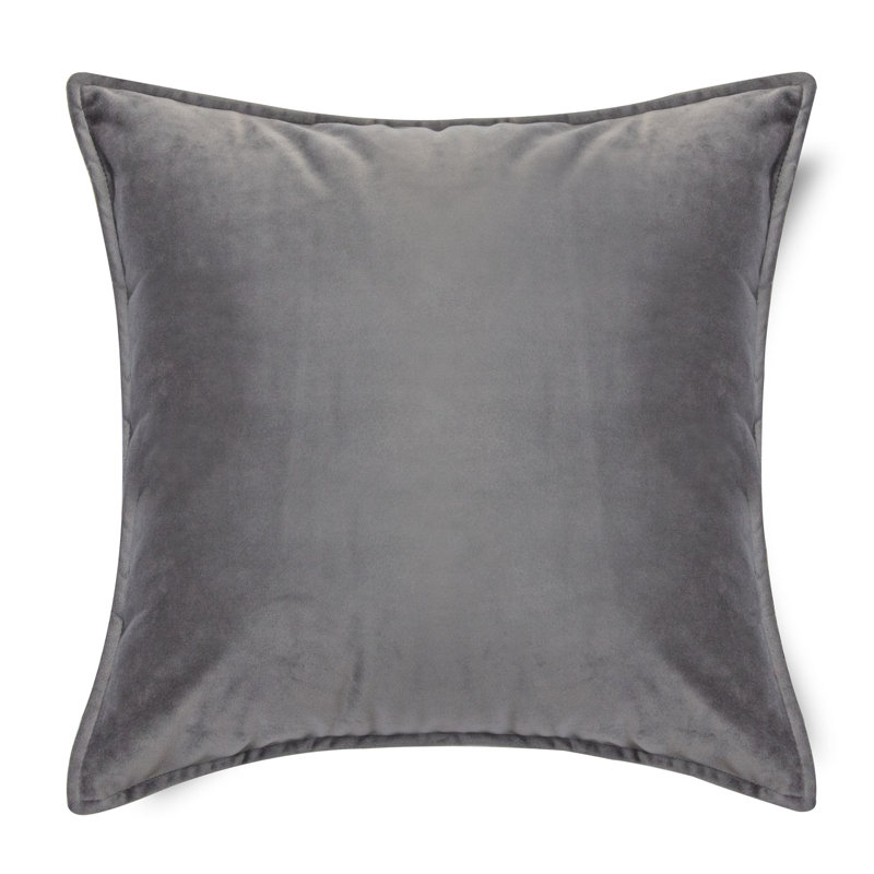 Housse de coussin en velours, 18 po x 18 po, Gris