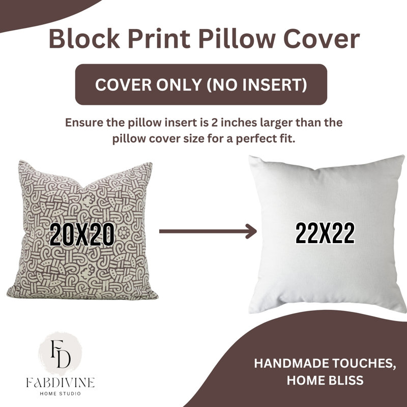 Coussin à motif de fleurs fabriqué à la main Fabividine, Carré 16 po, Imprimé floral brun Choclate