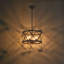 Lustre tambour industriel à 4 lumières avec tige réglable Genvile, finition noire