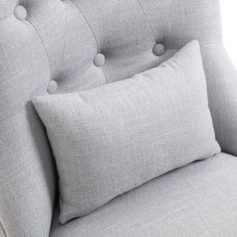 Kiyohisa Upholstered Lounge Chair, Light Grey