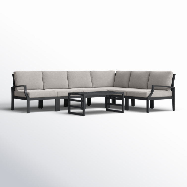 Analyssia 5 - Person Modular Patio Conversation Sets with Cushions