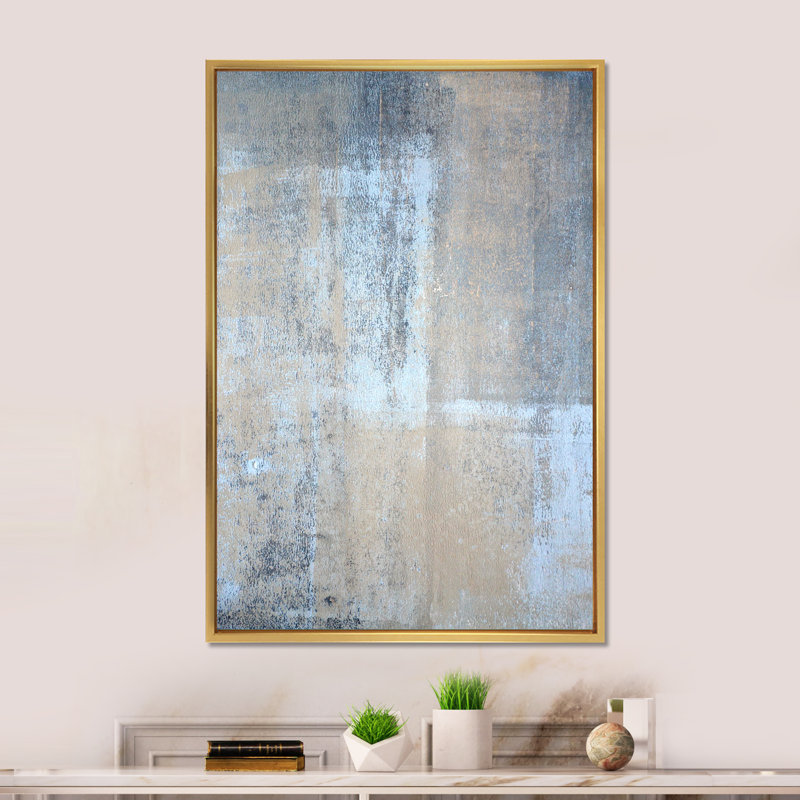 Art moderne gris et bleu II 2FL47734, H 20 po x l 12 po x P 1 po, Or
